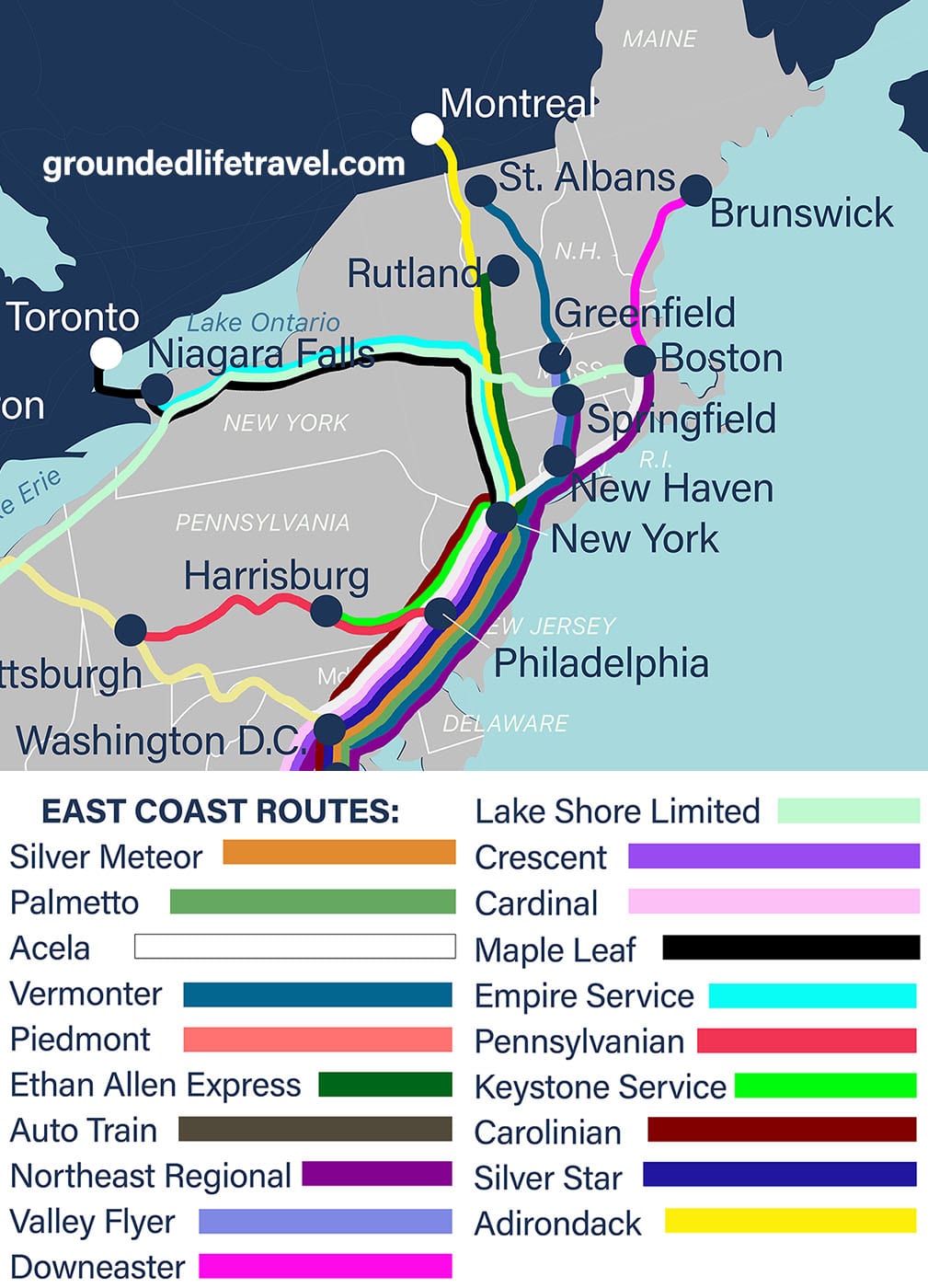 Amtrak Map Northeast Routes 